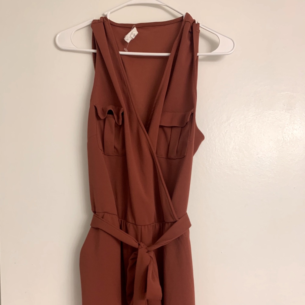Burnt Orange Jump Suit/Romper with pockets